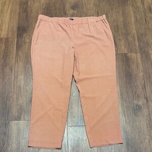 Ann Taylor Women's Orange Patterned Straight Leg Pants